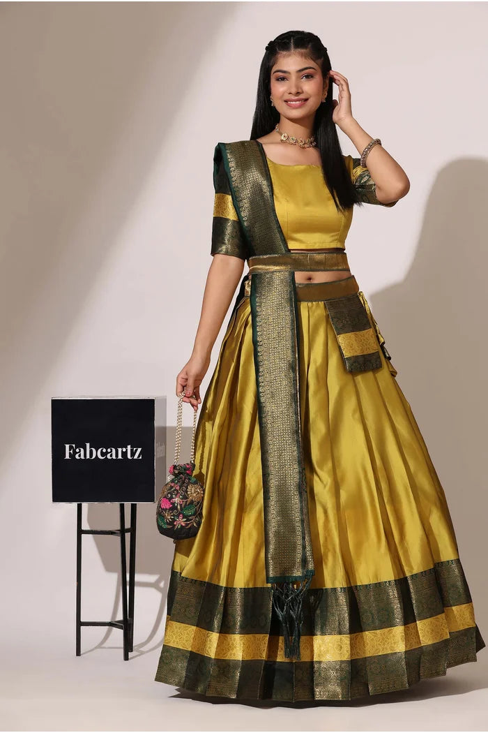 South Indian Festival Traditional Half Saree (UniversalPlain)