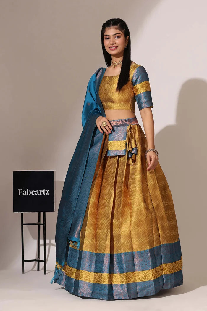 South Indian Festival Traditional Half Saree (UniversalWork)