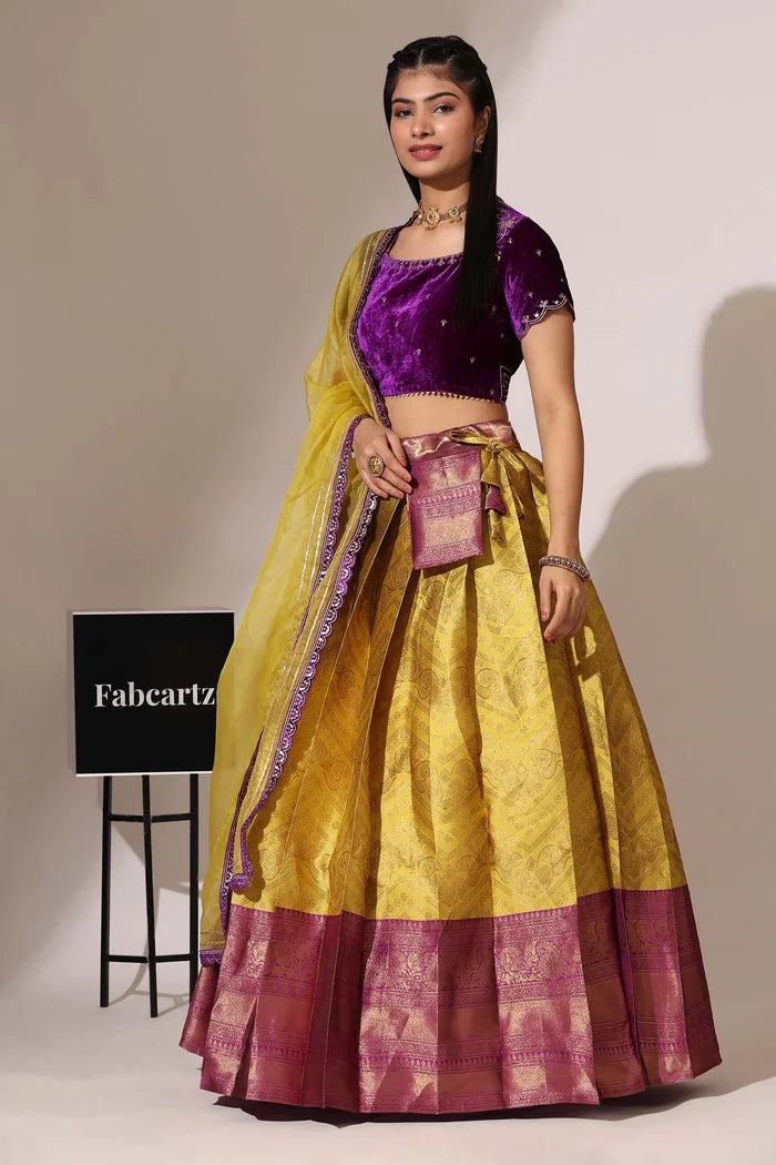 South Indian Festival Traditional Half Saree (Maheshmati)