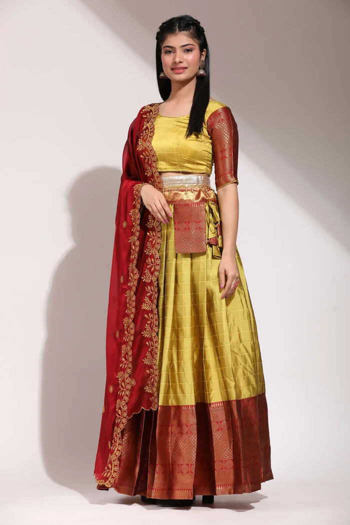 దక్షిణ భారత పండుగ సాంప్రదాయ హాఫ్ చీర(పటోలా)