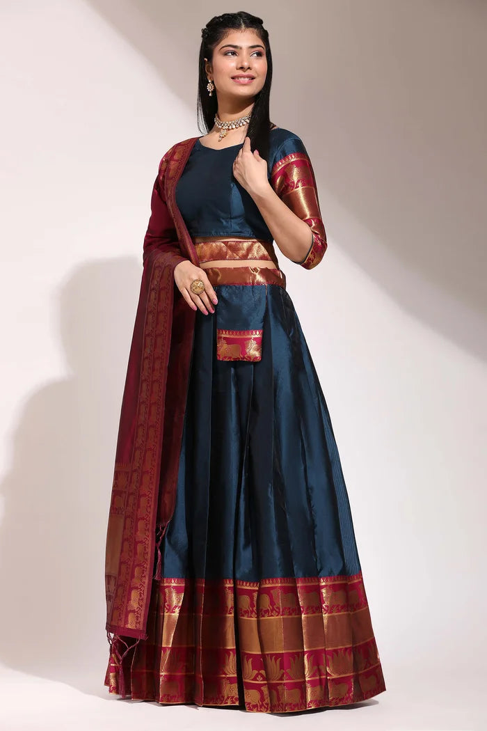 South Indian Festival Traditional Half Saree (LotusPattu)