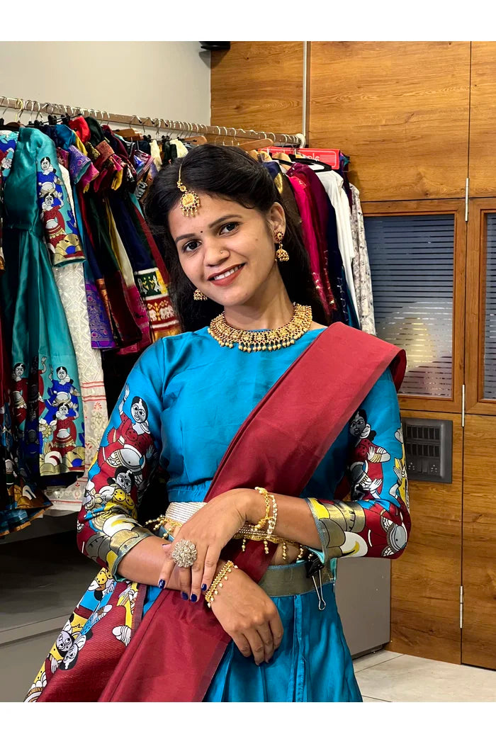South Indian Festival Traditional Half Saree (Dhingli)