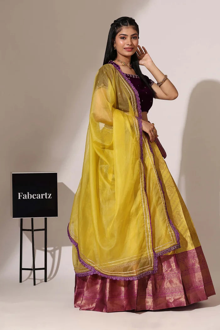 South Indian Festival Traditional Half Saree (Maheshmati)