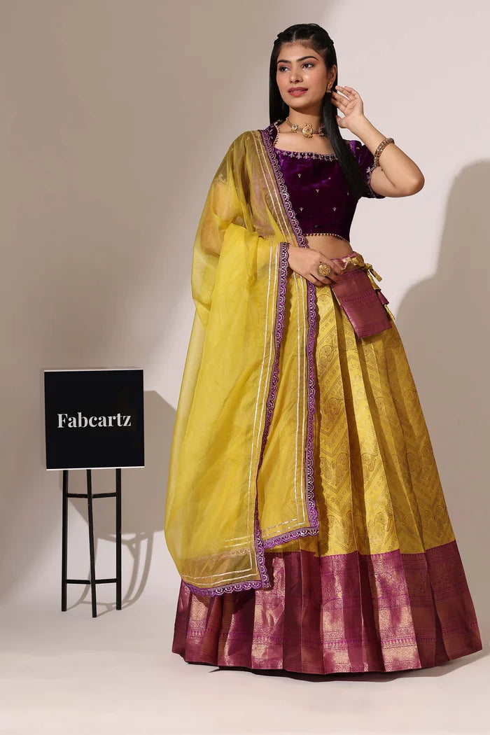 South Indian Festival Traditional Half Saree (Maheshmati)