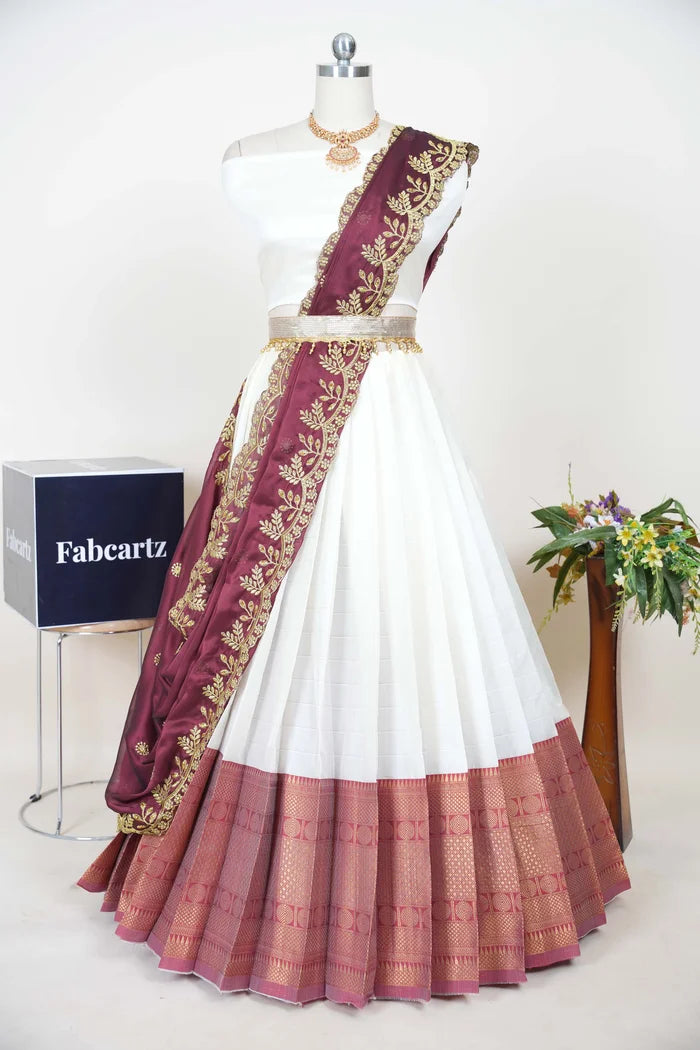 South Indian Festival Traditional Half Saree (Saraswati)