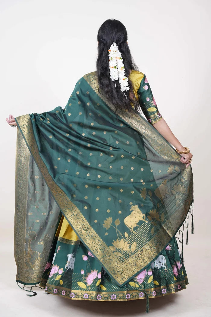 South Indian Festival Traditional Half Saree (KaamDhenu)