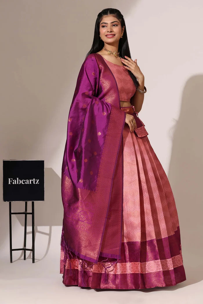 South Indian Festival Traditional Half Saree (UniversalWork)