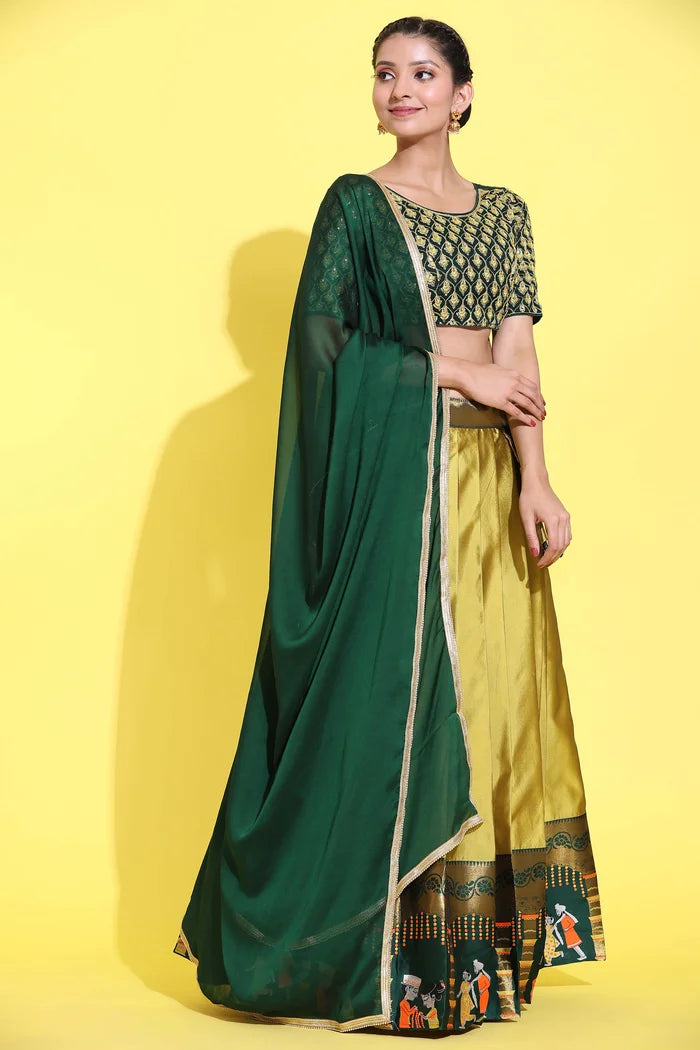 South Indian Festival Traditional Half Saree (WeddingPAttu)