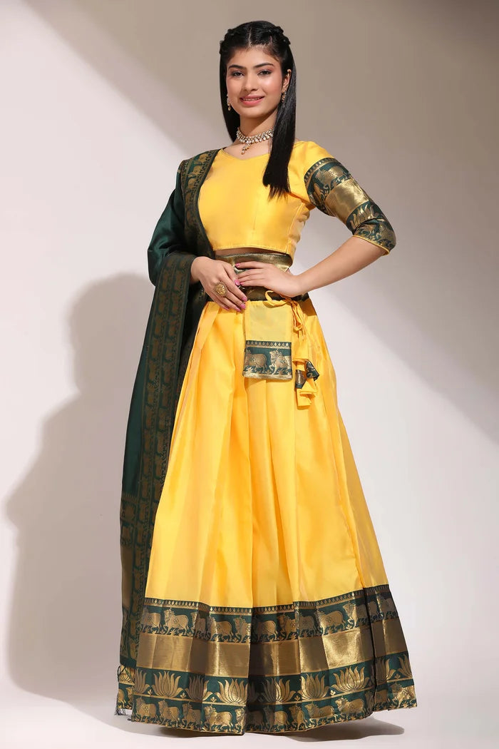 South Indian Festival Traditional Half Saree (LotusPattu)