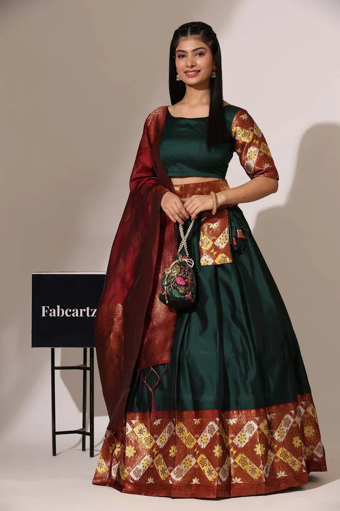 South Indian Festival Traditional Half Saree (Crax Pattu)