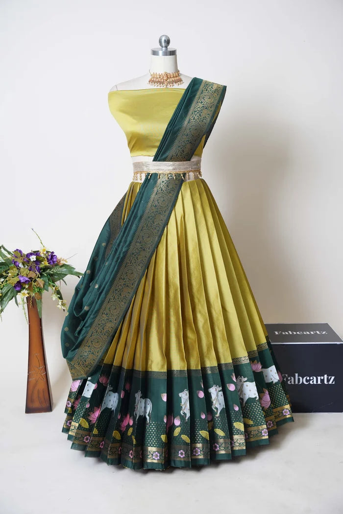 South Indian Festival Traditional Half Saree (KaamDhenu)