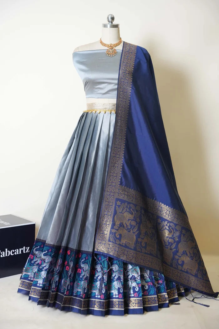 South Indian Festival Traditional Half Saree (JungleeHathi)