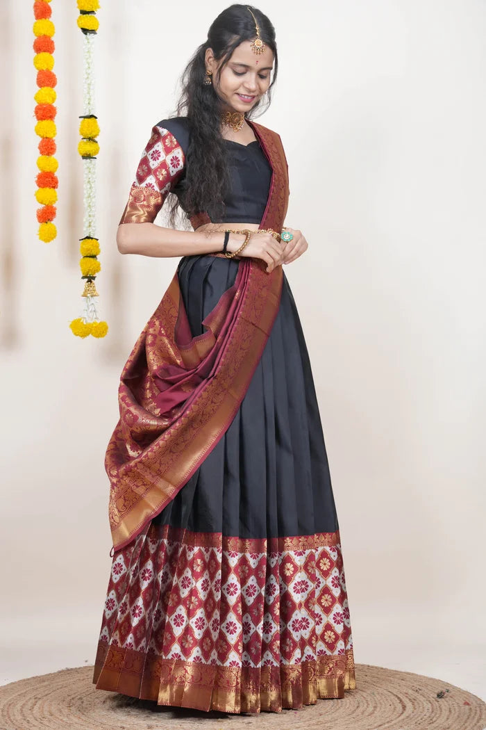 OnlinePattu South Indian Festival Traditional Half Saree