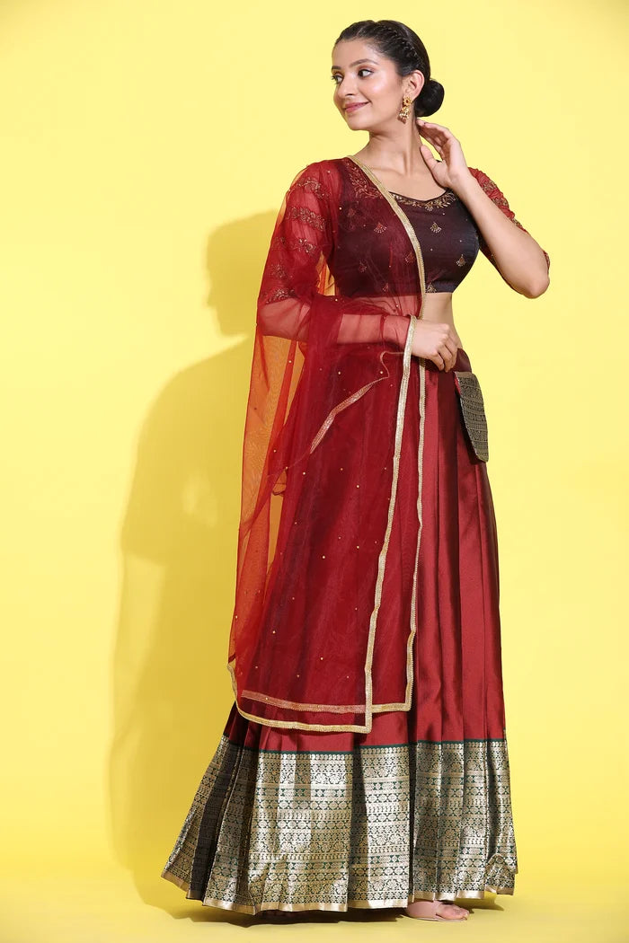 South Indian Festival Traditional Half Saree (Tanishq)