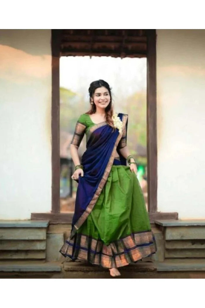 South Indian Festival Traditional Half Saree (YenuguPAttu)