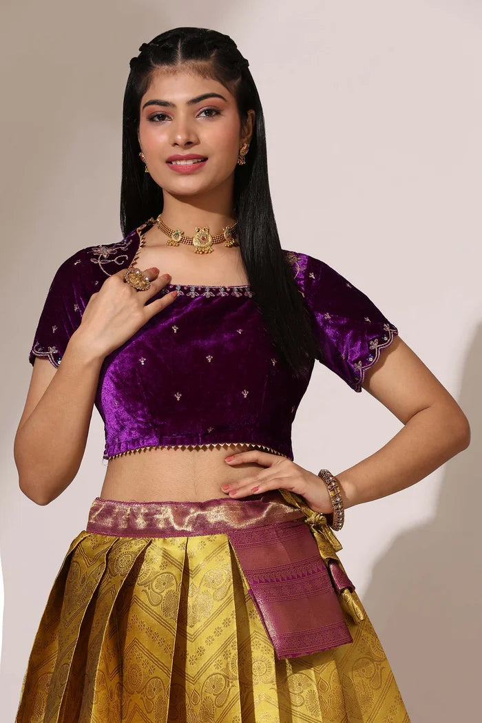 South Indian Festival Traditional Half Saree (Maheshmati)