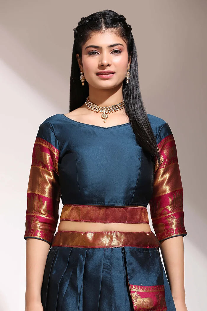 South Indian Festival Traditional Half Saree (LotusPattu)