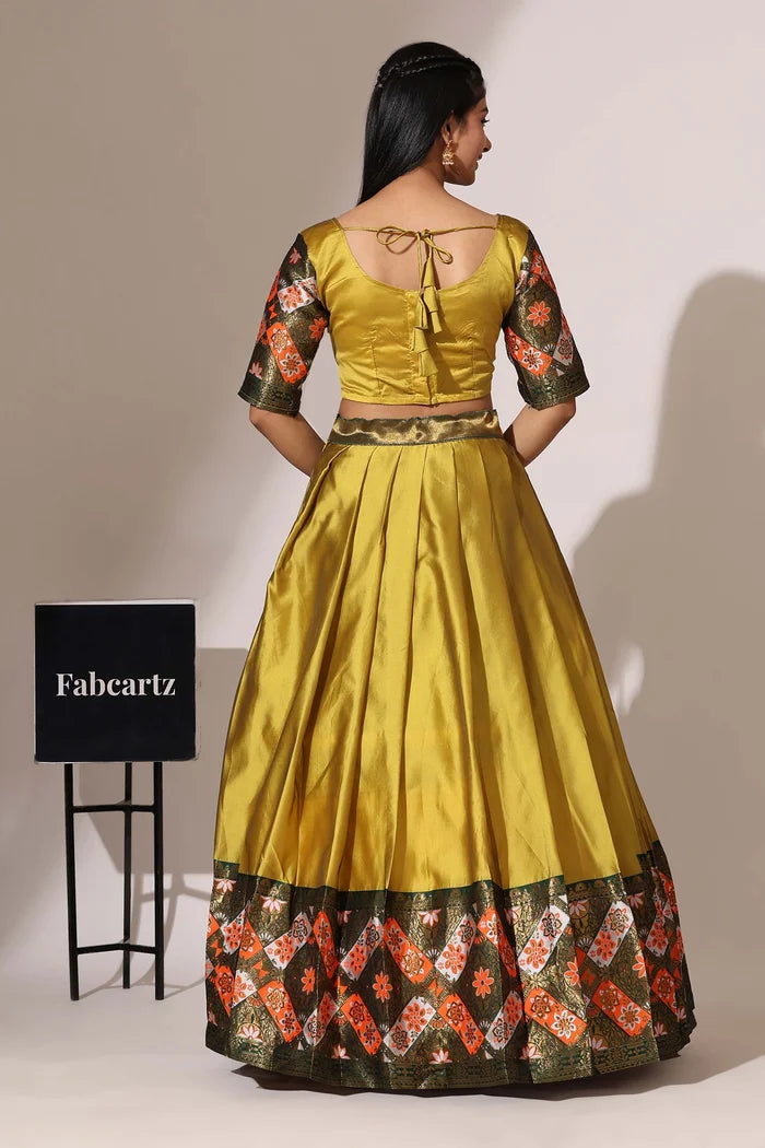 South Indian Festival Traditional Half Saree (Crax Pattu)