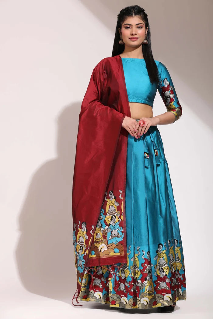 South Indian Festival Traditional Half Saree (Dhingli)