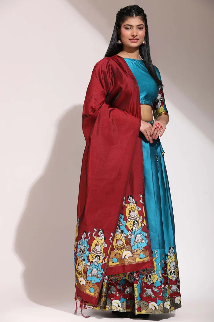 South Indian Festival Traditional Half Saree (Dhingli)