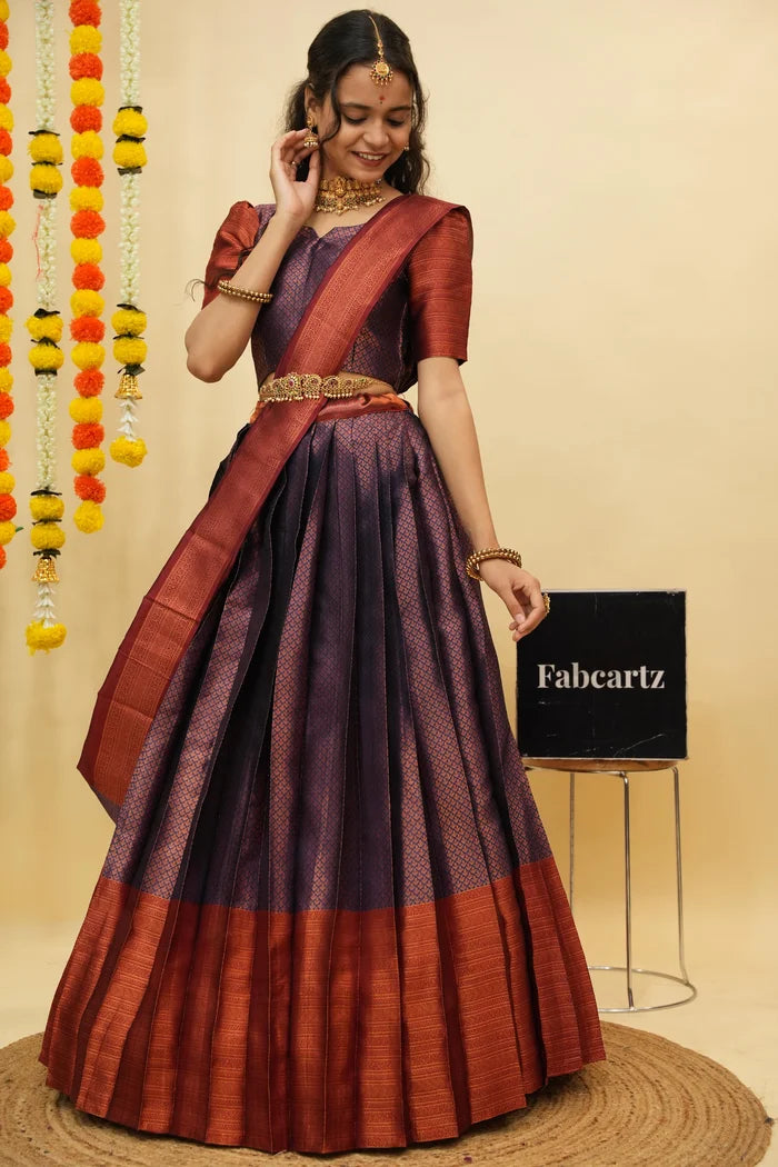 South Indian Festival Traditional Half Saree (Ival)