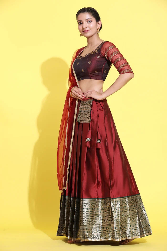 South Indian Festival Traditional Half Saree (Tanishq)