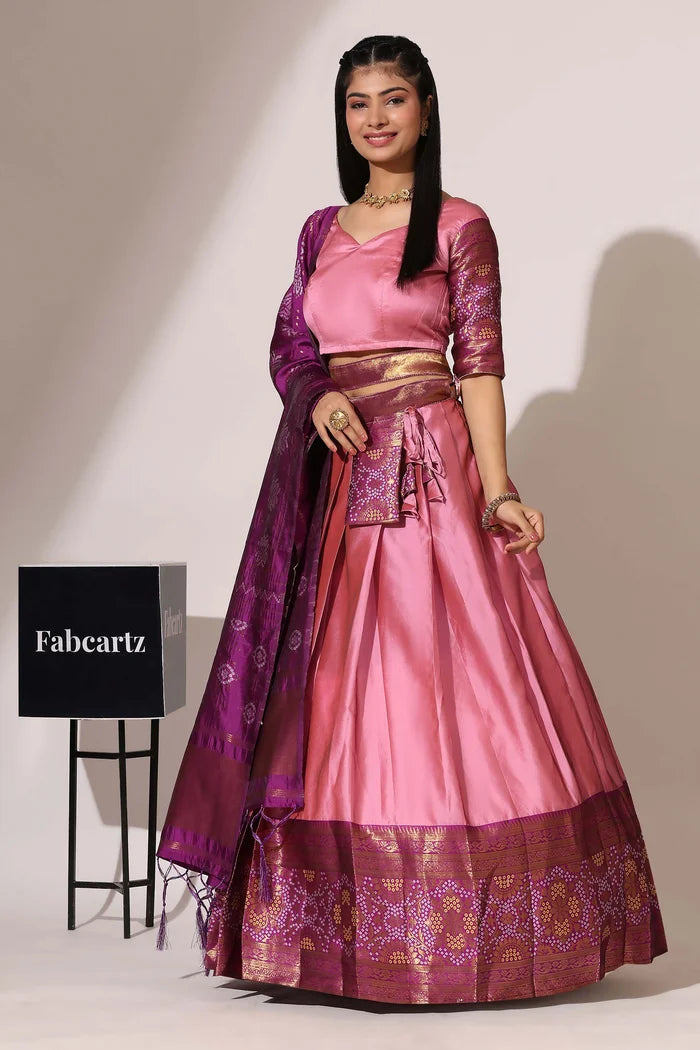 South Indian Festival Traditional Half Saree (PushpaBandhini)