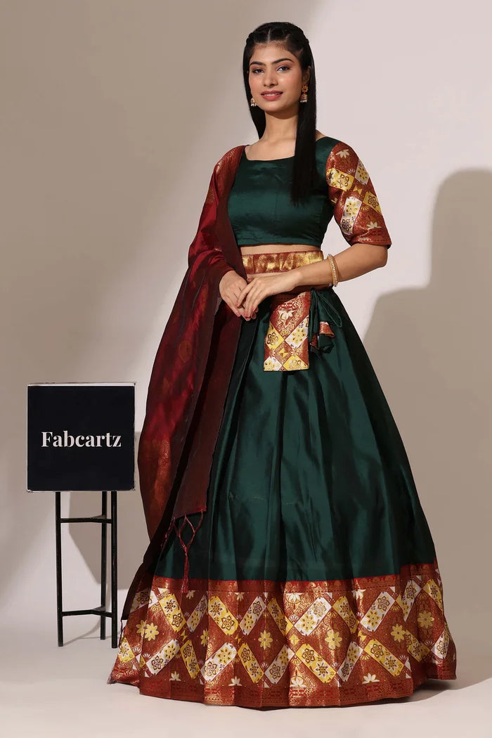 South Indian Festival Traditional Half Saree (Crax Pattu)