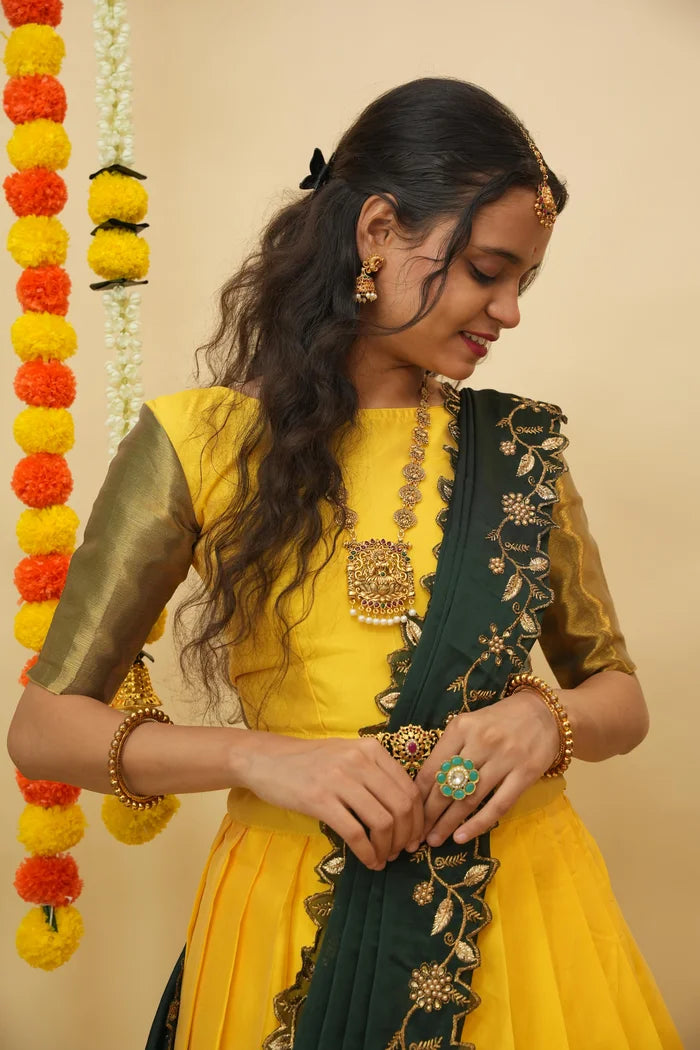 దక్షిణ భారత పండుగ సాంప్రదాయ హాఫ్ చీర (ఛవి)