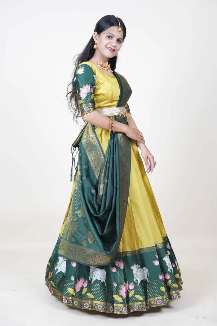 South Indian Festival Traditional Half Saree (KaamDhenu)
