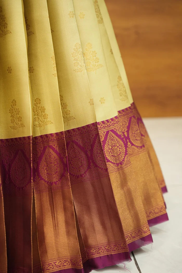 BittuPattu Women's Woven Design zari work Half Saree with Embroidered Blouse and Dupatta