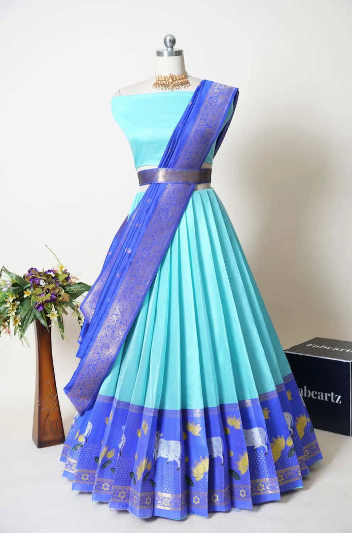 South Indian Festival Traditional Half Saree (KaamDhenu)
