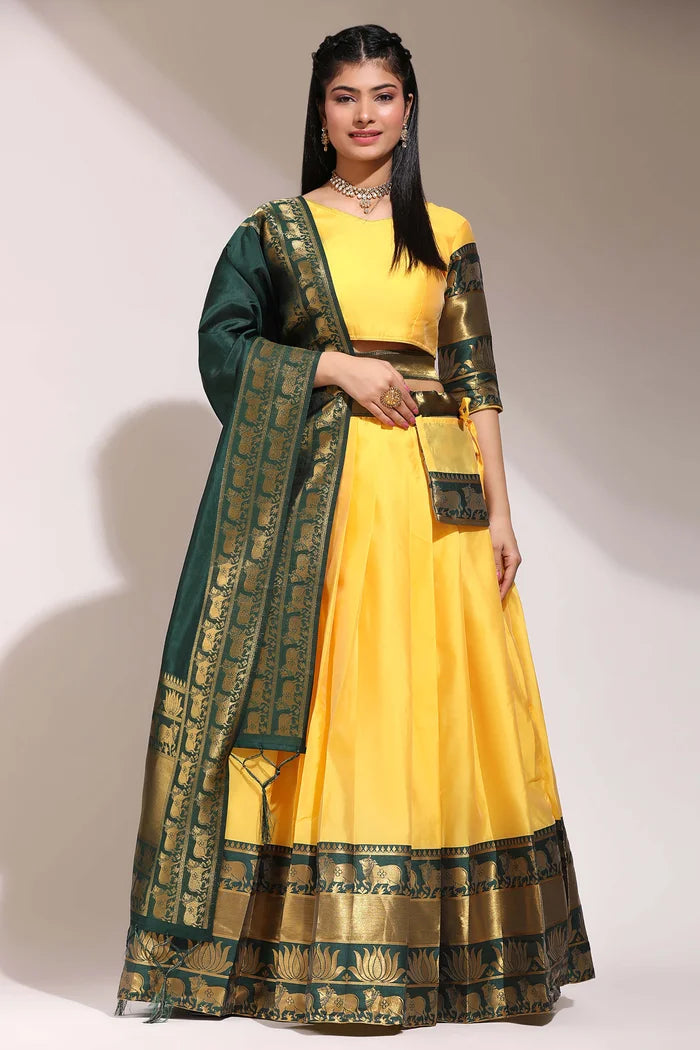 South Indian Festival Traditional Half Saree (LotusPattu)