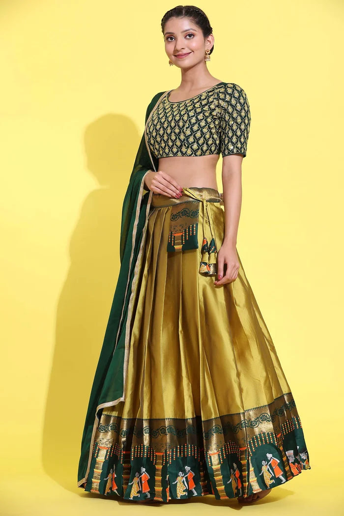 South Indian Festival Traditional Half Saree (WeddingPAttu)