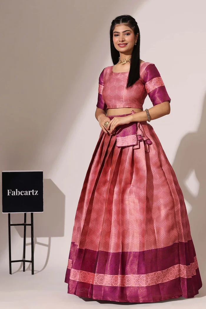 South Indian Festival Traditional Half Saree (UniversalWork)