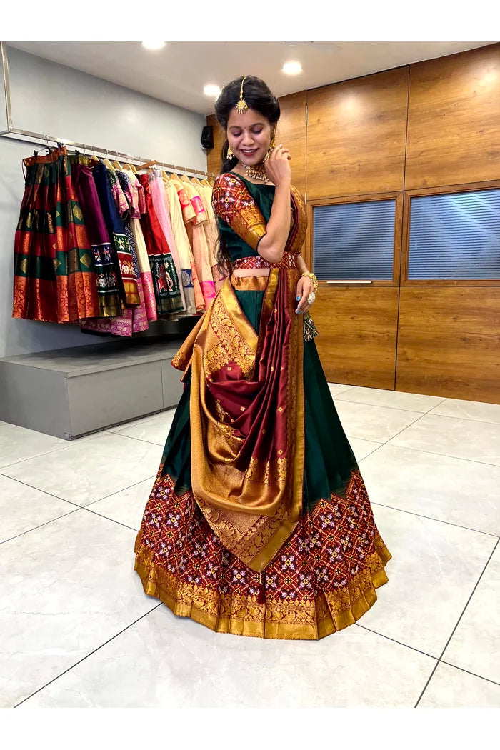South Indian Festival Traditional Half Saree(Patola)