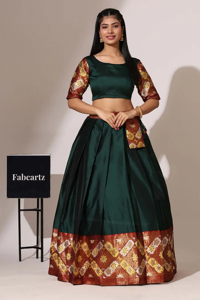 South Indian Festival Traditional Half Saree (Crax Pattu)