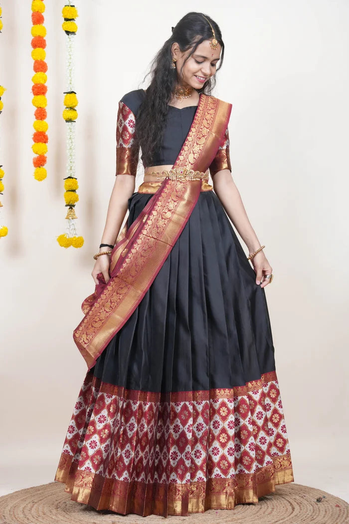 OnlinePattu South Indian Festival Traditional Half Saree