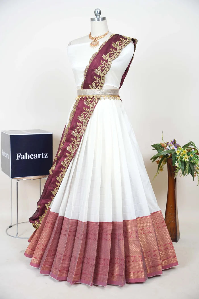 South Indian Festival Traditional Half Saree (Saraswati)