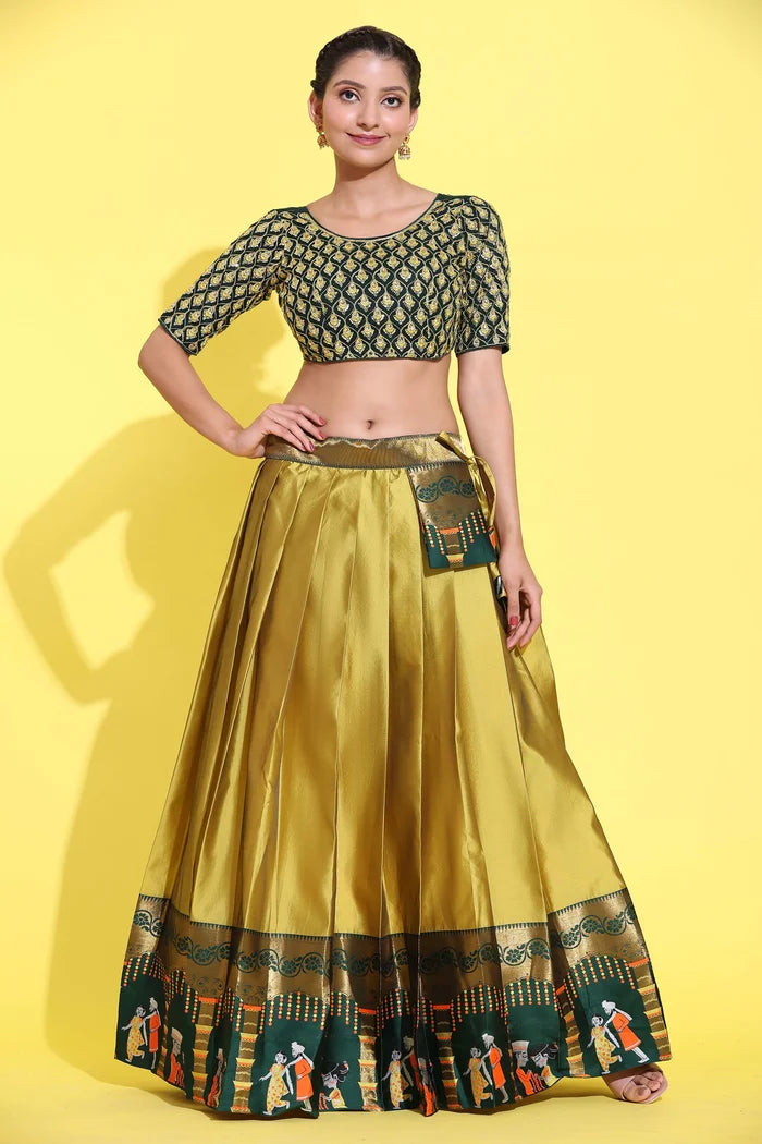 South Indian Festival Traditional Half Saree (WeddingPAttu)