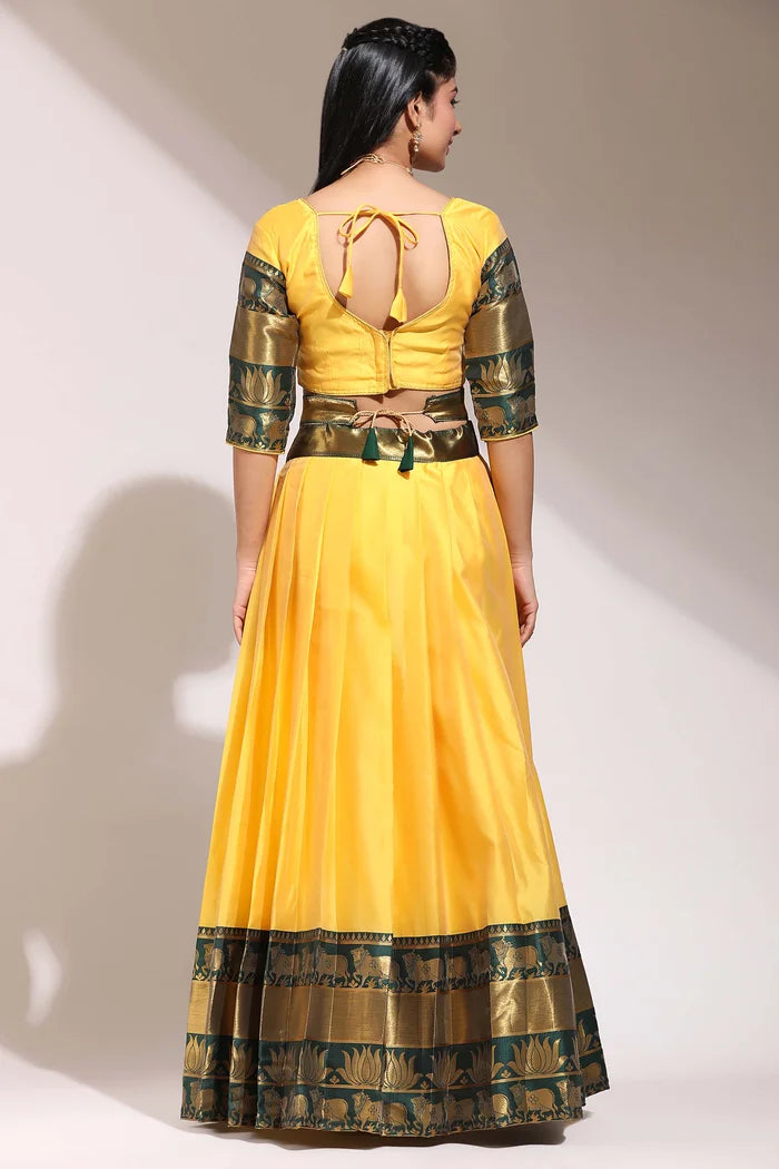 South Indian Festival Traditional Half Saree (Lotus)