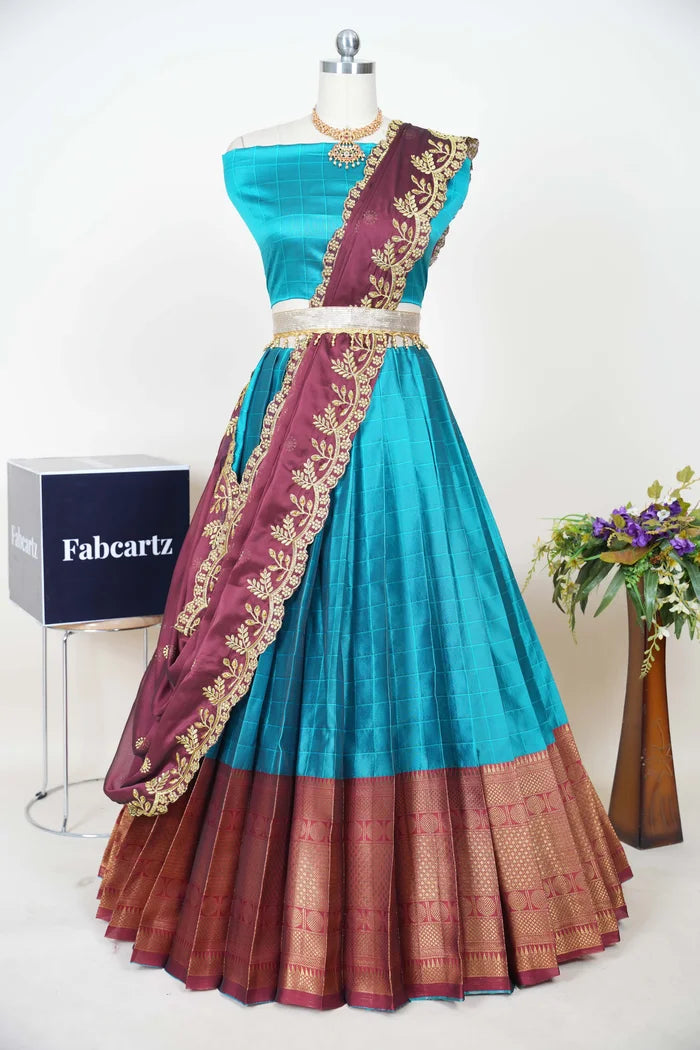 South Indian Festival Traditional Half Saree (Saraswati)