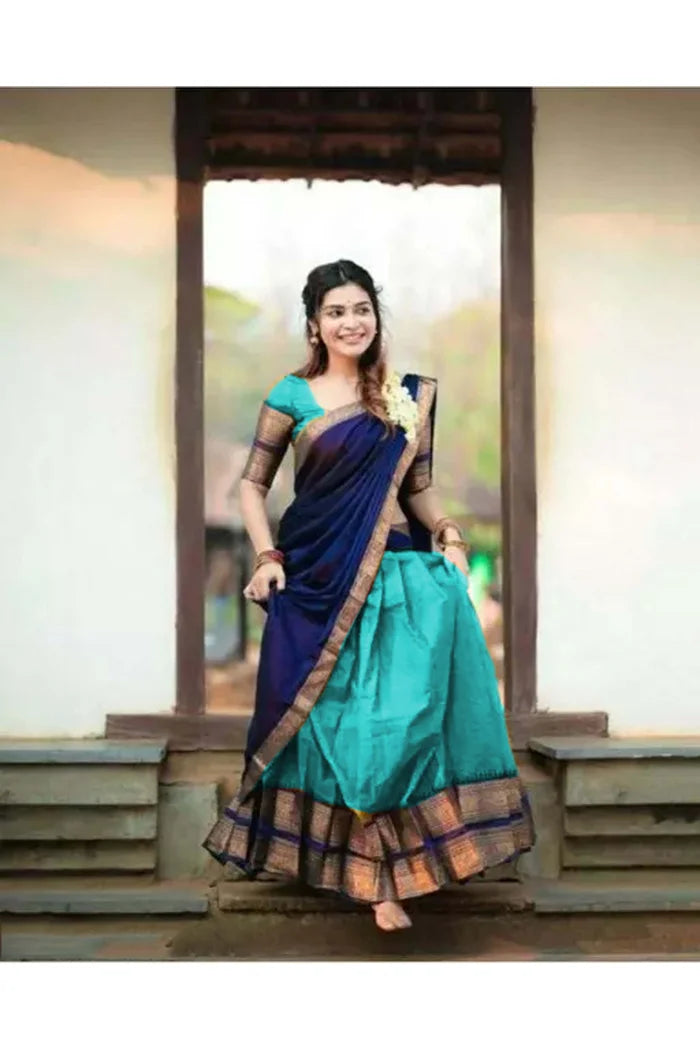 South Indian Festival Traditional Half Saree (YenuguPAttu)