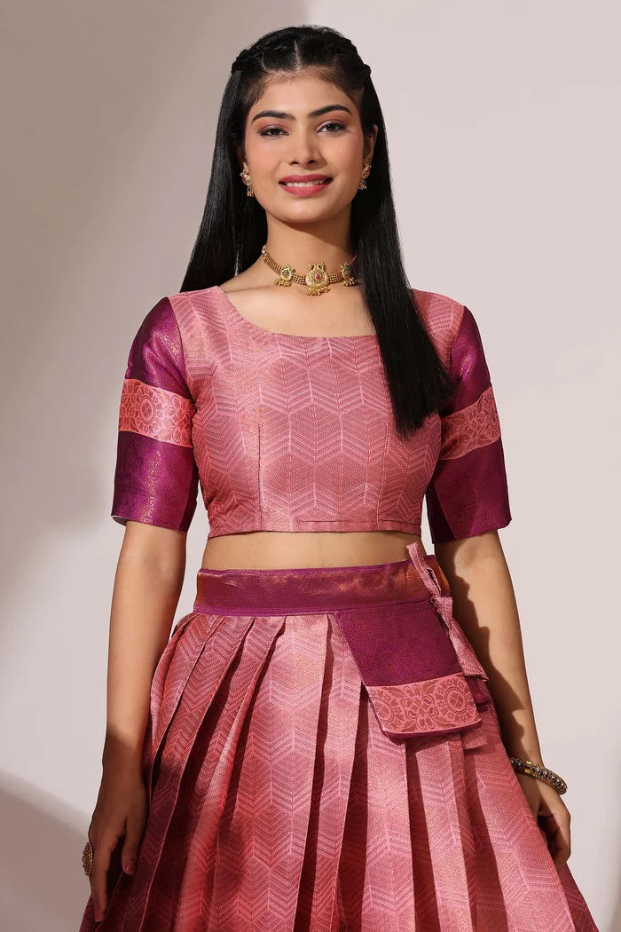 South Indian Festival Traditional Half Saree (UniversalWork)