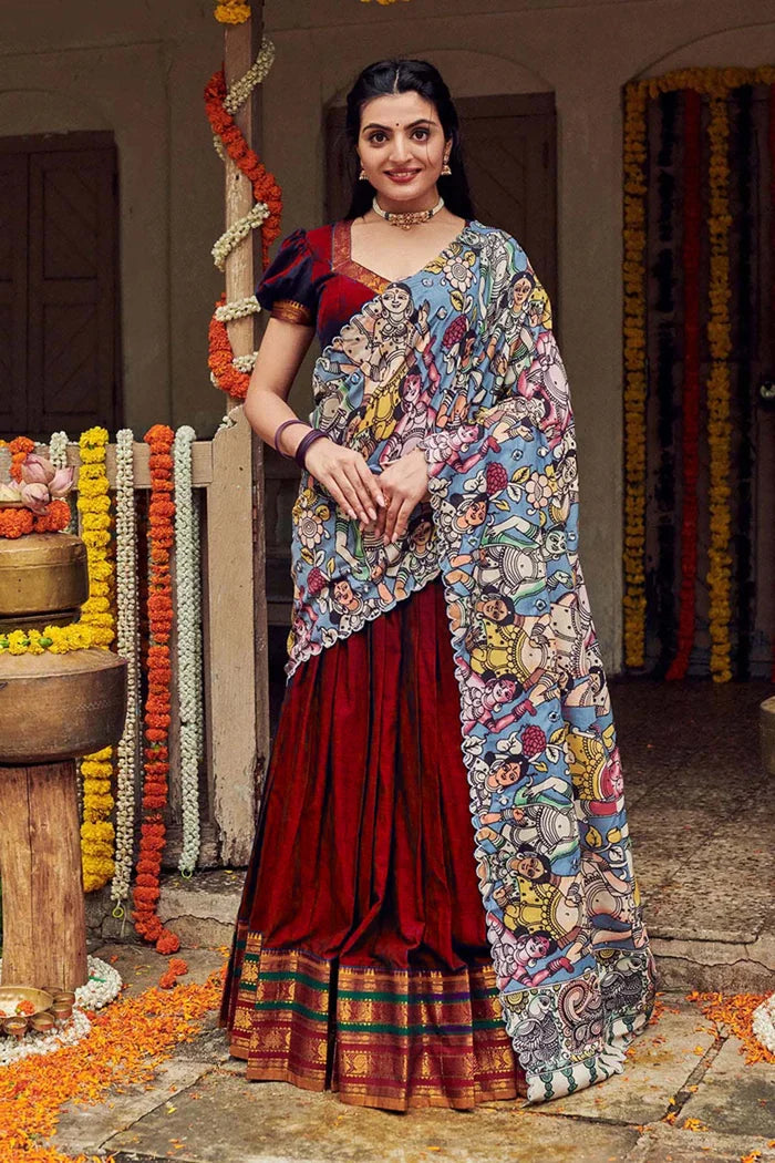 South Indian Festival Traditional Half Saree (Jugnoo)