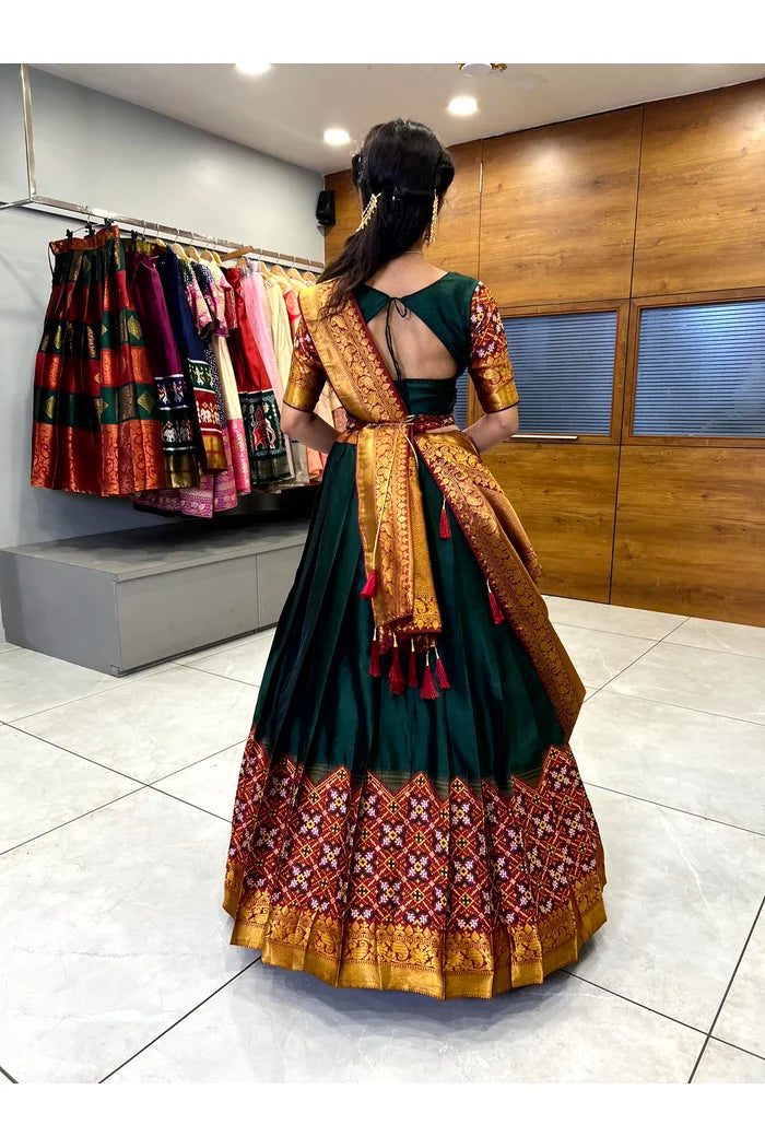 South Indian Festival Traditional Half Saree(Patola)