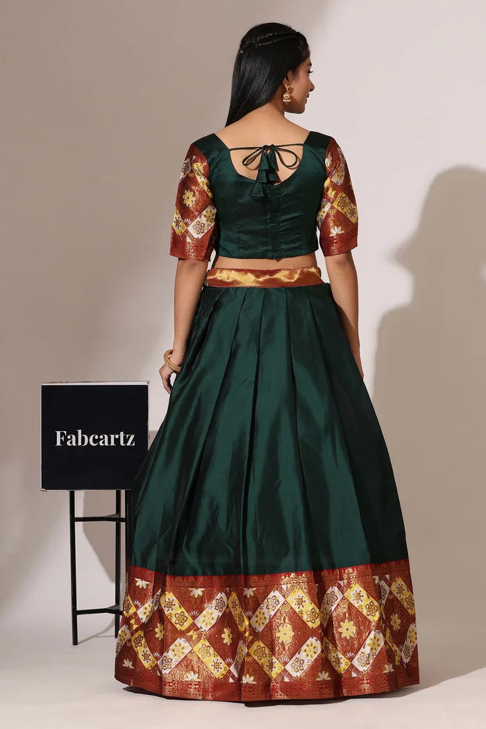 South Indian Festival Traditional Half Saree (Crax Pattu)