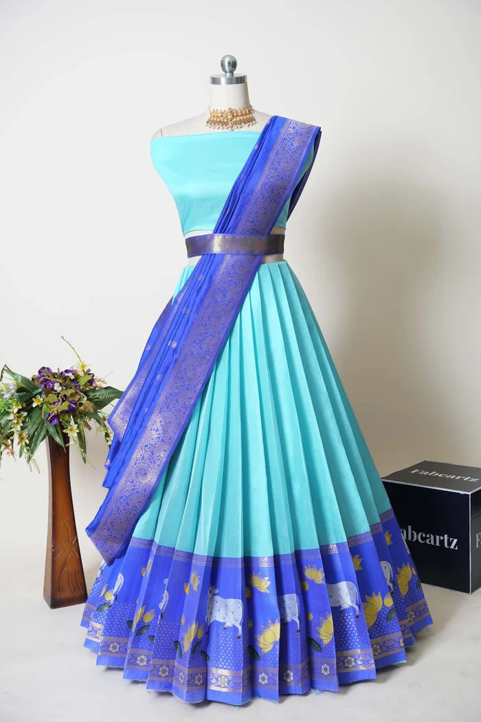 South Indian Festival Traditional Half Saree (KaamDhenu)