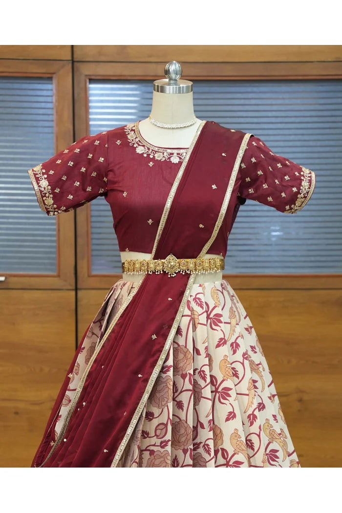 దక్షిణ భారత పండుగ సాంప్రదాయ హాఫ్ చీర (ఛవి)