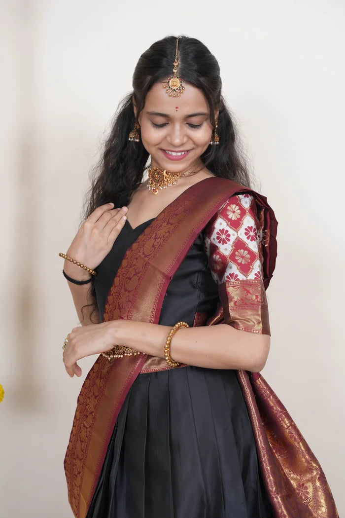 OnlinePattu South Indian Festival Traditional Half Saree